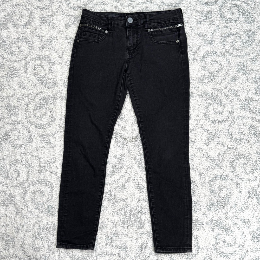 KUT From The Kloth Emma Ankle Skinny Black Jeans Women's Size‎ 6 Zipper Pockets